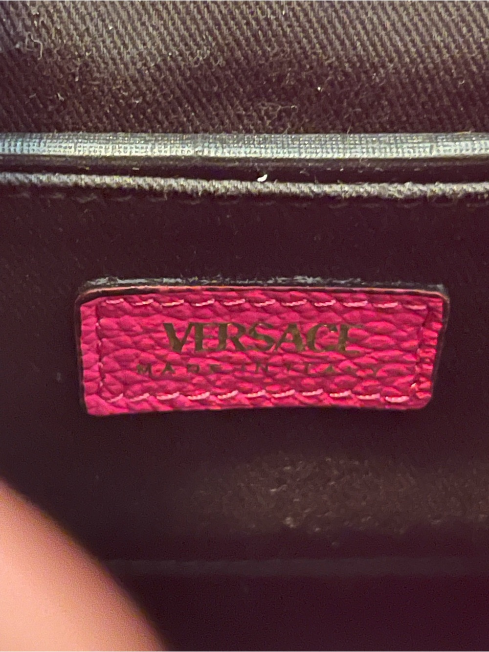 Versace Virtus Grainy Calf Small Pink Top-Handle Satchel with Gold Hardware - Picture 5 of 13